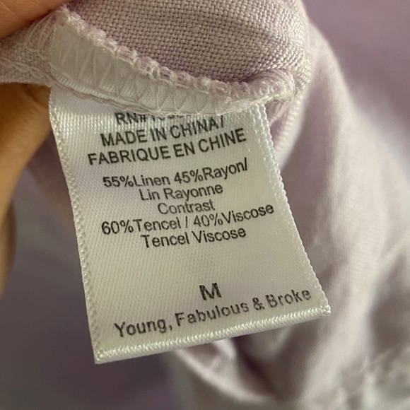 𝅺YOUNG Fabulous & Broke lavender linen jumpsuit - Picture 4 of 6